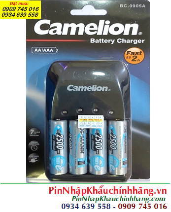 Camelion BC-0905A Bộ sạc pin AA kèm sẳn 4 pin sạc Ansman AA2500mAh Mignon MaxE1.2v